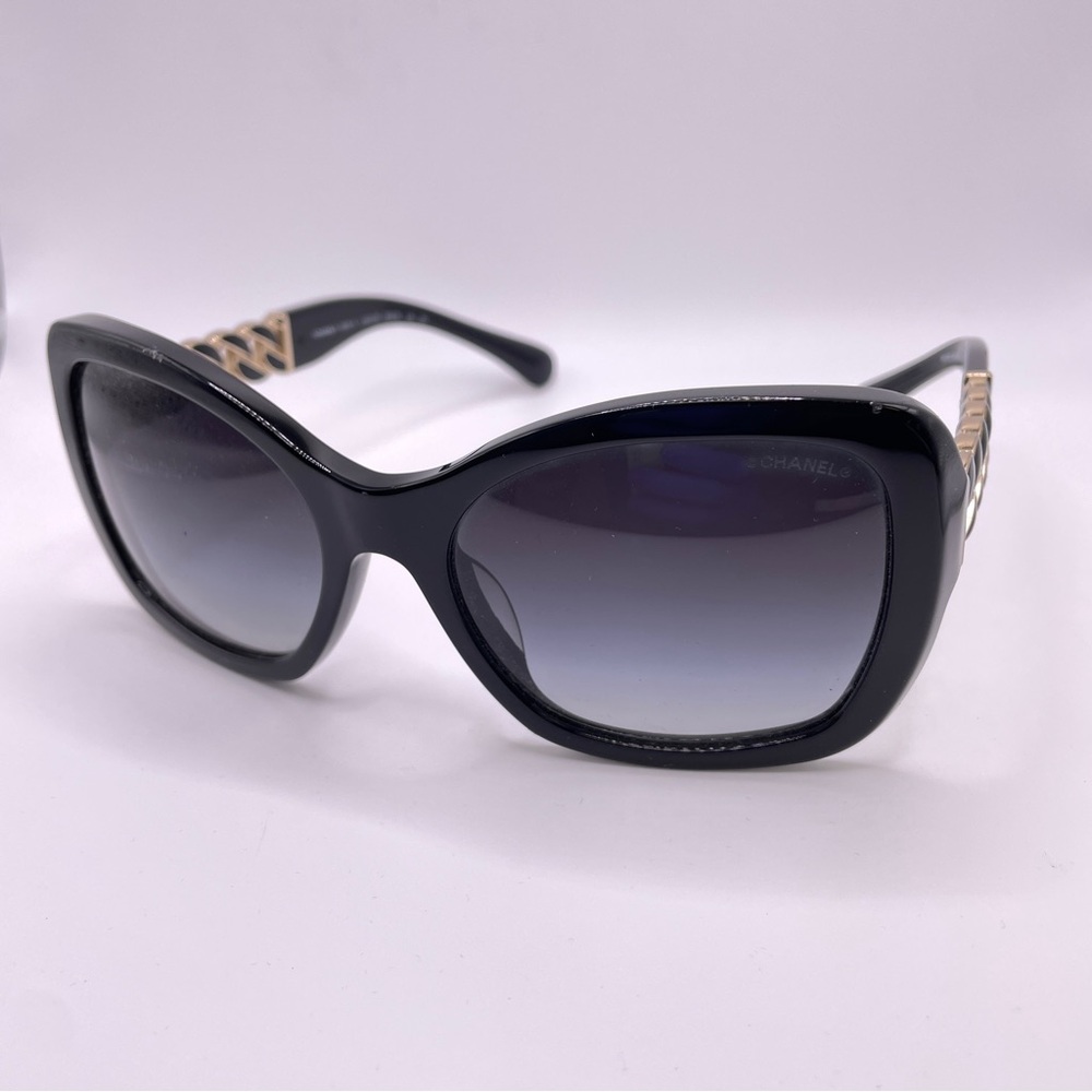 Chanel Acetate Metal Chain Square Sunglasses